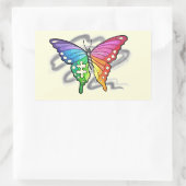 Regenboogvlinder Rechthoekige Sticker (Tas)