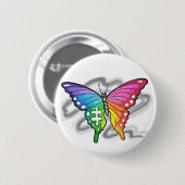 Regenboogvlinder Ronde Button 5,7 Cm (Voorkant /achterkant)