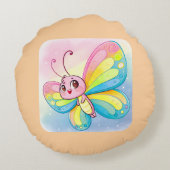 Regenboogvlinderrondvlieger Rond Kussen (Achterkant)