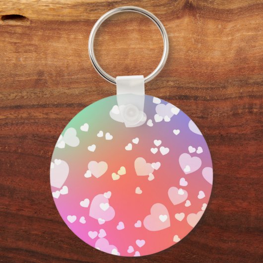 Regenboogvogel en harten sleutelhanger (Achterkant)