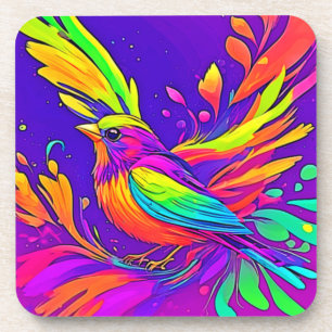 Regenboogvogel in Cartoonland Bier Onderzetter