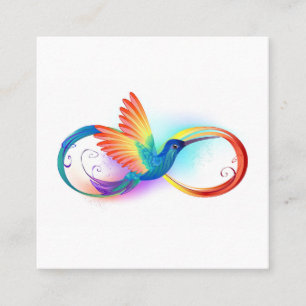 Regenboogvogel met oneindige symbolen aanbevelingskaartje