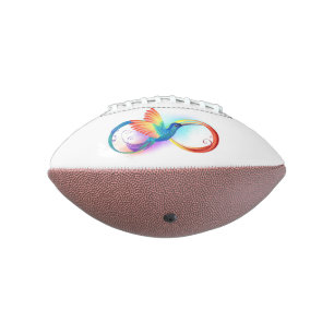 Regenboogvogel met oneindige symbolen american football