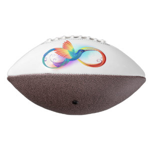 Regenboogvogel met oneindige symbolen american football