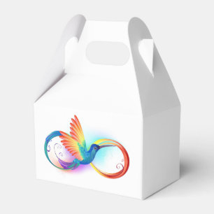 Regenboogvogel met oneindige symbolen bedankdoosjes