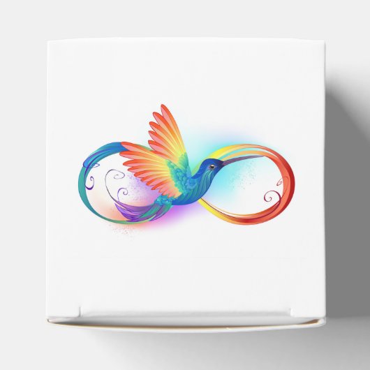 Regenboogvogel met oneindige symbolen bedankdoosjes (Bovenkant)