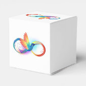 Regenboogvogel met oneindige symbolen bedankdoosjes (Achterkant)