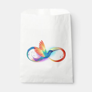 Regenboogvogel met oneindige symbolen bedankzakje