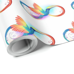 Regenboogvogel met oneindige symbolen cadeaupapier