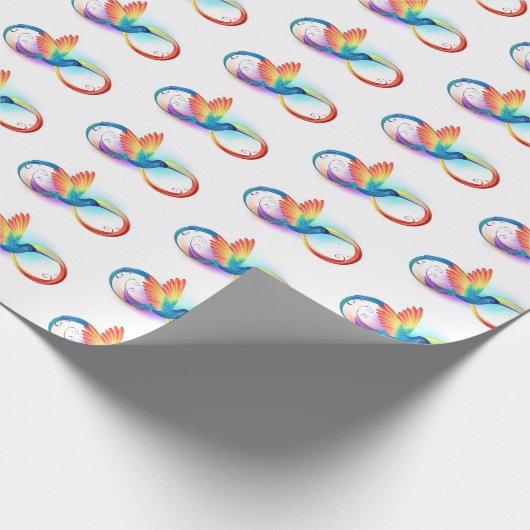 Regenboogvogel met oneindige symbolen cadeaupapier (Hoek)