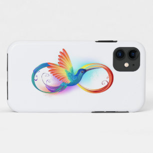 Regenboogvogel met oneindige symbolen iPhone 11 hoesje