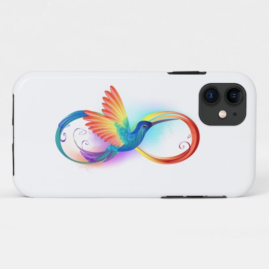 Regenboogvogel met oneindige symbolen Case-Mate iPhone case (Achterkant (horizontaal))