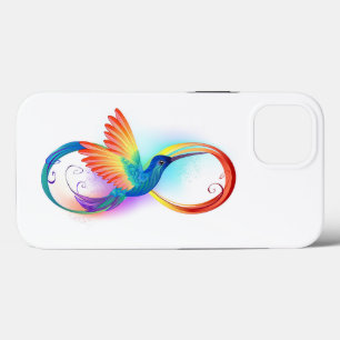 Regenboogvogel met oneindige symbolen iPhone 13 hoesje