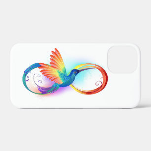 Regenboogvogel met oneindige symbolen iPhone 12 mini hoesje