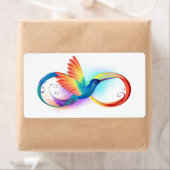 Regenboogvogel met oneindige symbolen etiket (Insitu)