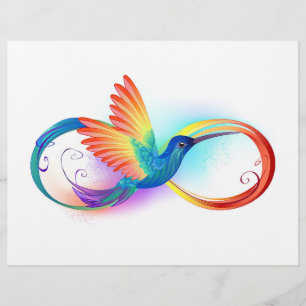 Regenboogvogel met oneindige symbolen flyer