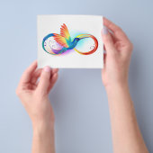 Regenboogvogel met oneindige symbolen flyer (Hand)