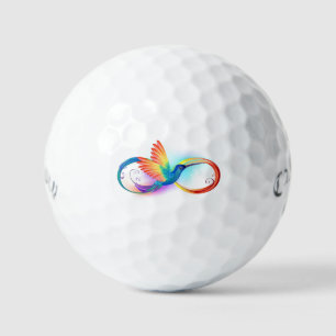 Regenboogvogel met oneindige symbolen golfballen