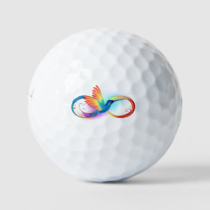 Regenboogvogel met oneindige symbolen golfballen