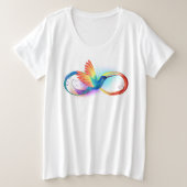Regenboogvogel met oneindige symbolen grote maat t-shirt (Design voorkant)