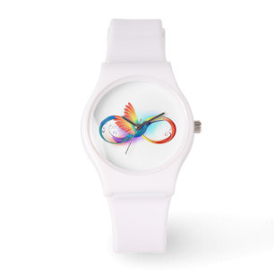 Regenboogvogel met oneindige symbolen horloge