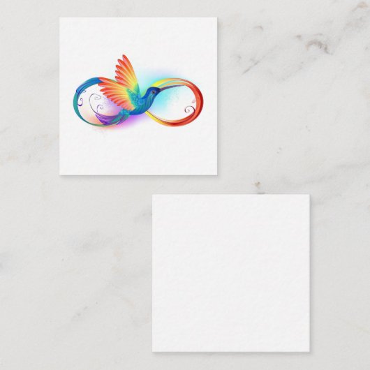 Regenboogvogel met oneindige symbolen informatiekaartje (Voorkant / Achterkant)