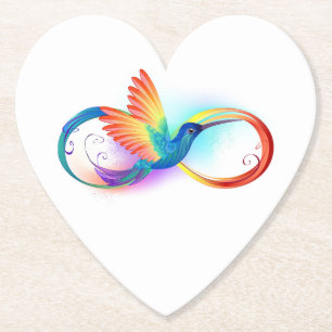 Regenboogvogel met oneindige symbolen kartonnen onderzetters