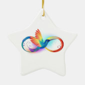 Regenboogvogel met oneindige symbolen keramisch ornament (Achterkant)
