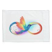 Regenboogvogel met oneindige symbolen kussensloop (Achterkant-Rechts)