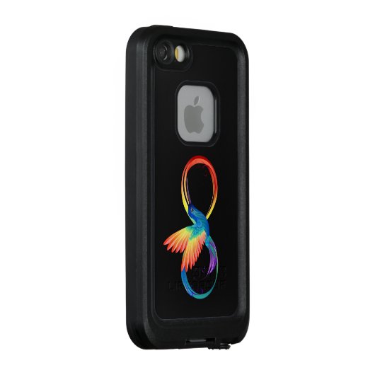 Regenboogvogel met oneindige symbolen LifeProof iPhone hoesje (Achterkant / rechts)