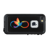 Regenboogvogel met oneindige symbolen LifeProof iPhone hoesje (Achterkant (horizontaal))