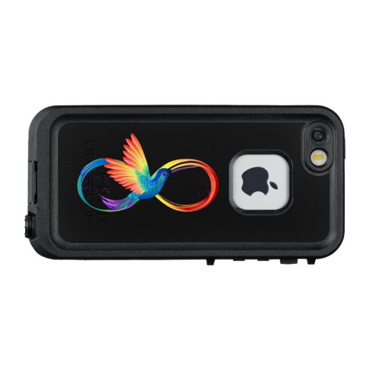 Regenboogvogel met oneindige symbolen LifeProof iPhone hoesje (Achterkant (horizontaal))