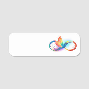 Regenboogvogel met oneindige symbolen naamplaatje