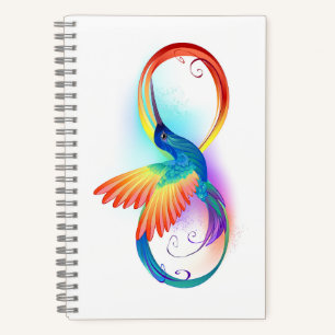 Regenboogvogel met oneindige symbolen notitieboek