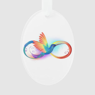 Regenboogvogel met oneindige symbolen ornament