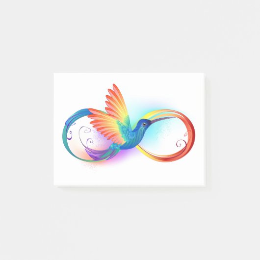 Regenboogvogel met oneindige symbolen post-it® notes (Voorkant)