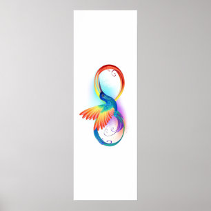 Regenboogvogel met oneindige symbolen poster