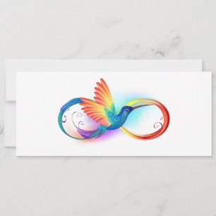 Regenboogvogel met oneindige symbolen save the date