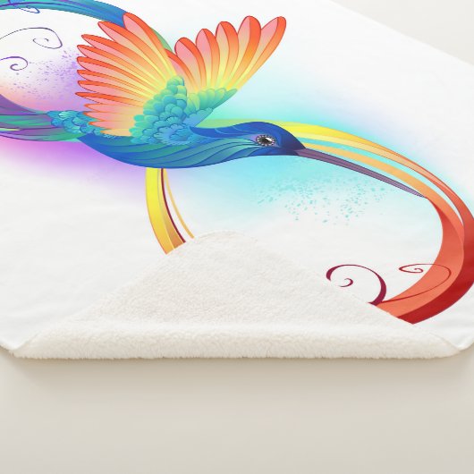 Regenboogvogel met oneindige symbolen sherpa deken (3/4)