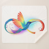 Regenboogvogel met oneindige symbolen sherpa deken (Voorkant (horizontaal))