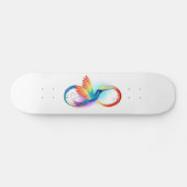Regenboogvogel met oneindige symbolen skateboard (Horizontaal)