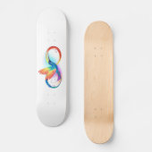 Regenboogvogel met oneindige symbolen skateboard (Voorkant)