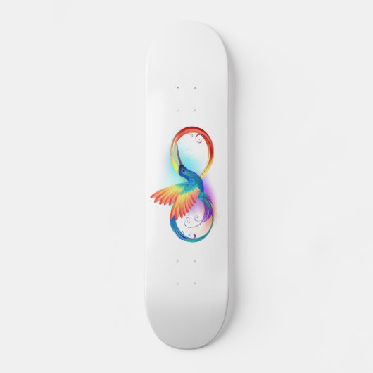 Regenboogvogel met oneindige symbolen skateboard (Voorkant)