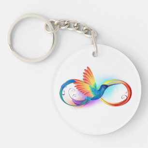 Regenboogvogel met oneindige symbolen sleutelhanger