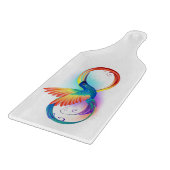 Regenboogvogel met oneindige symbolen snijplank (Hoek)