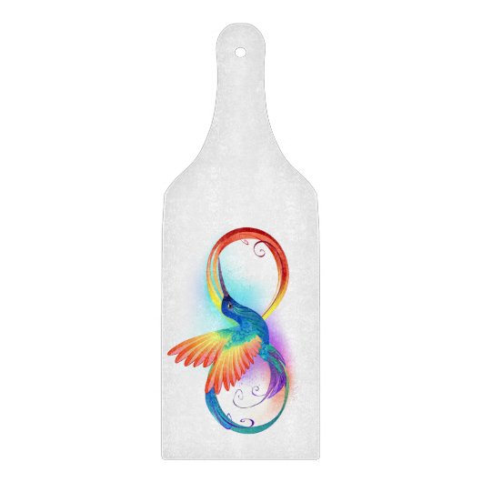 Regenboogvogel met oneindige symbolen snijplank (Voorkant)