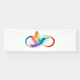 Regenboogvogel met oneindige symbolen spandoek
