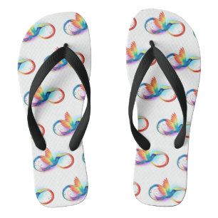 Regenboogvogel met oneindige symbolen teenslippers