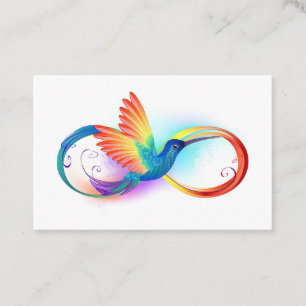 Regenboogvogel met oneindige symbolen visitekaartje