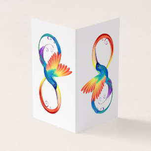 Regenboogvogel met oneindige symbolen visitekaartjes